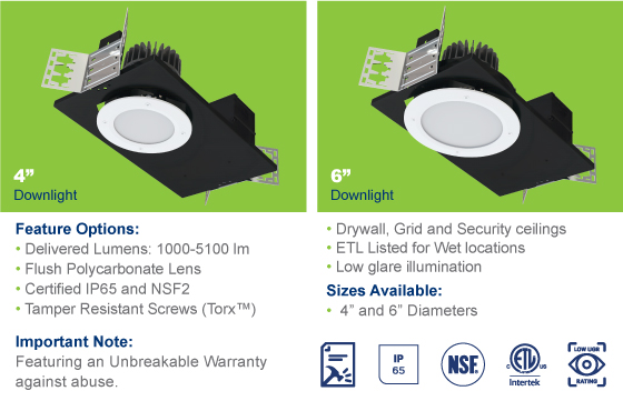 Certolux Vandal Resistant Downlights